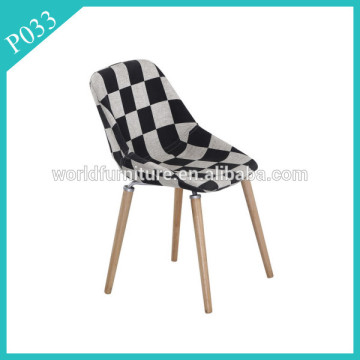 High Quality Leisure Fabric Covered Chair Plastic With Beech Wood Legs