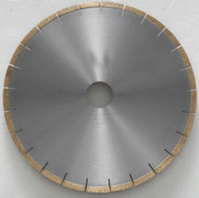 Silver brazed blade for marble with silent core