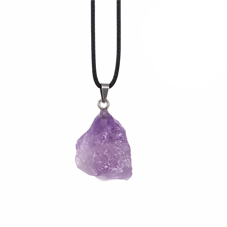 Pendentif Améthyste Naturel Irrégulier Clair Rose Quartz Reiki Guérison Cristal Pierres Précieuses Collier pour femmes