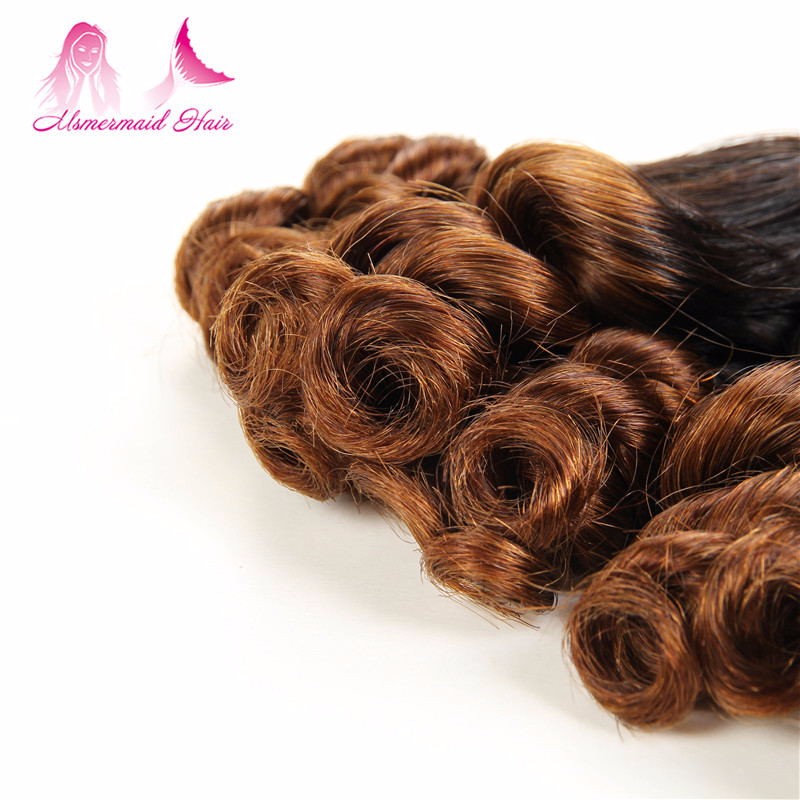 Human Hair Brazilian Wholesale Fumi Style Weave Bundles, 2 Ton Color Ombre Hair Extension Bundles