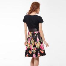 Printed twisted stretch satin fabric/stretch satin twisted fabric