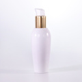 Special Shape White Lotion Bottle with Golden Pump