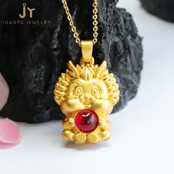 Chinese Zodiac Cultivated Ruby & Diamond Pendants: Precious Stone Gemstone Jewelry