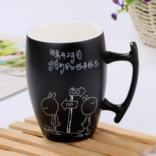 Custom black matte creative ceramic mug