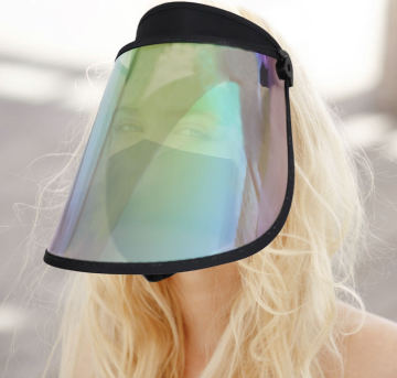 Transparent rainbow len sun visor cap