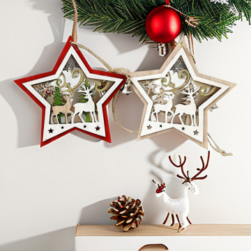 Hot Sale Christmas Tree Hanging Ornament Wooden Christmas For Christmas Decoration