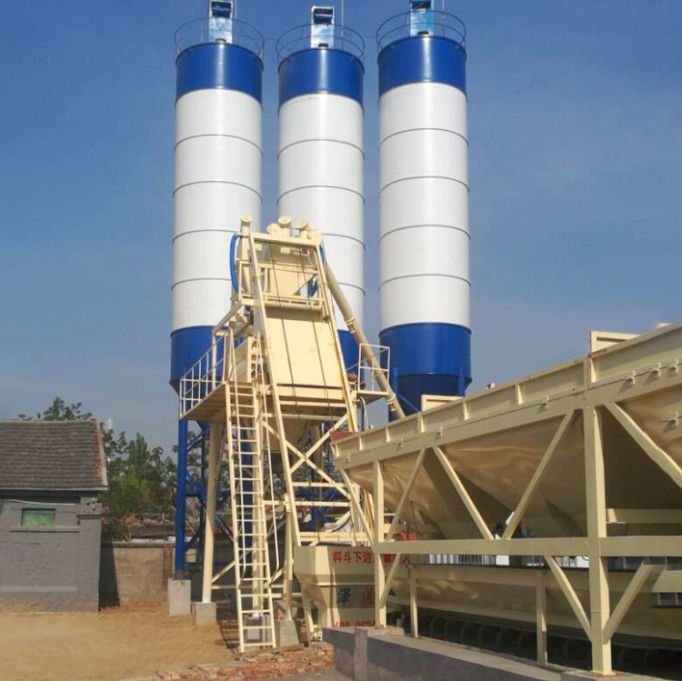 Durable stationary type HZS50 concrete batching plant