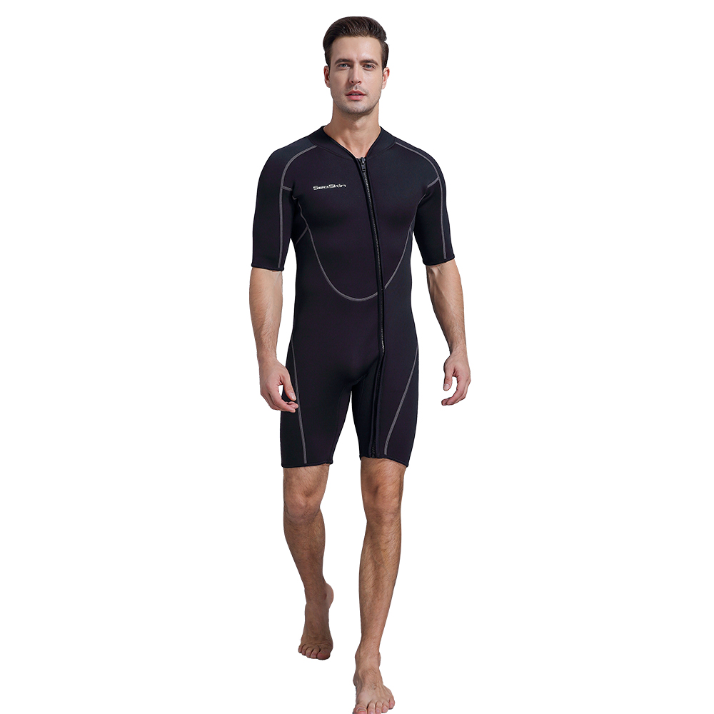 Seaskin Men Front Zip Shorty Diving Wetsuit