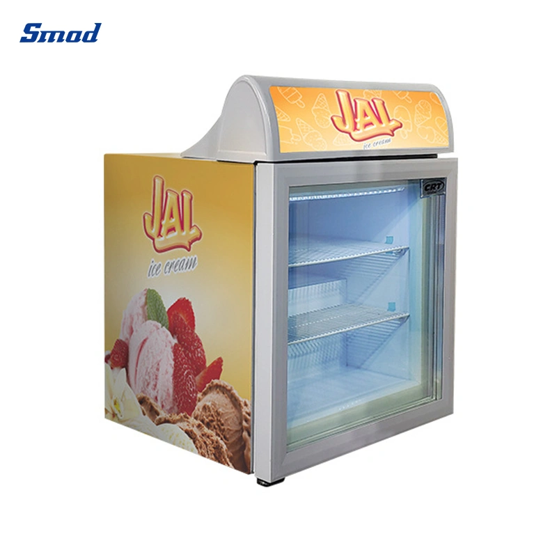 Smad OEM 55L Hot Wall Condenser Mini Showcase for Commercial Use with Light Box