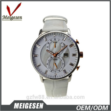 White Color Band Watch Genuine Leather Watch Nice Quality White Clock Watches