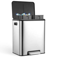 30 Gallons Stainless Steel Pedal Trash Can - 113L Waste Bin