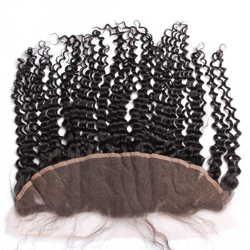 Peruvian Raw Hair Bundle with Lace 13X4 Deep Wave With Frontal