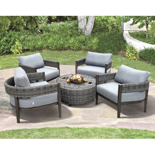 Patio Rattan Club Chair and Coffee Table