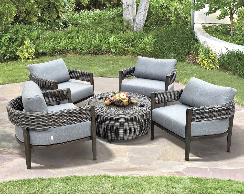 Patio Rattan Club Chair uye yeKofi tafura China Mugadziri