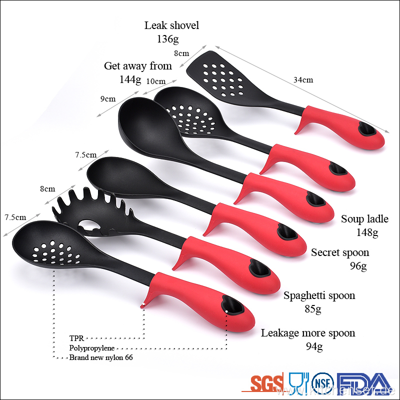 6 Piece household cooking nylon premium kitchen utensils