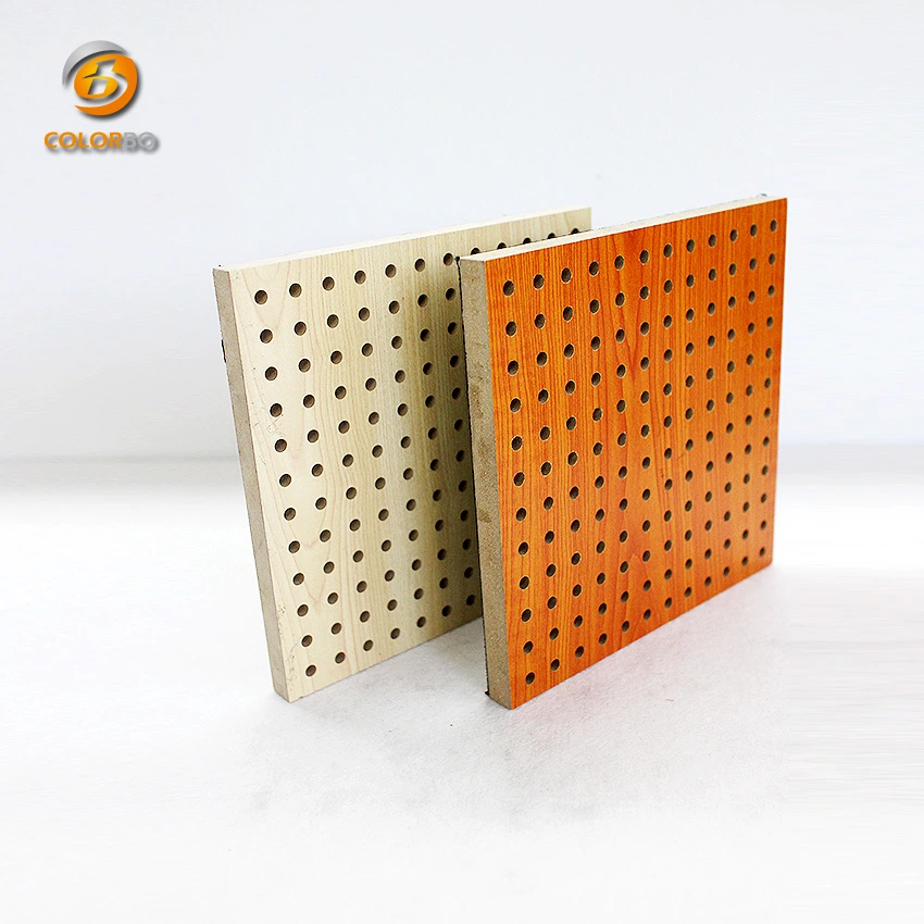 Perforated Wood Timber Melamine Sound Absorption Fireproof Panel for Display Room