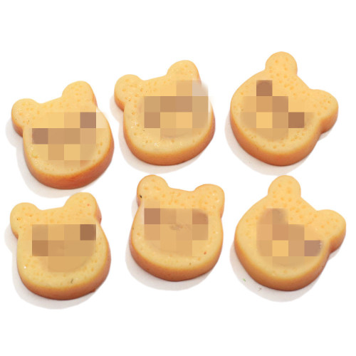 Kawaii resina lindo oso galletas Mini juego comida Flatback Cabochon Scrapbooking para teléfono Deco DIY adornos Accesorios