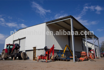 Fast construct long metal workshop storage with carport