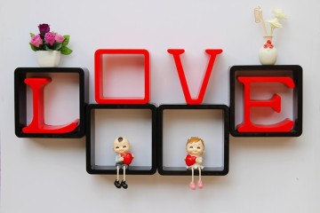 LOVE shape plastic shelf clips