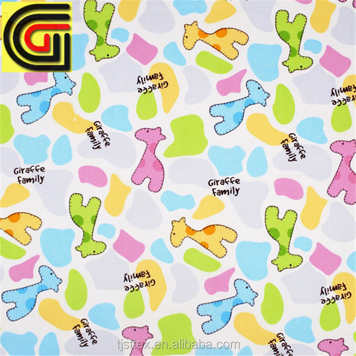 Print zoo animals pattern eco-friendly bamboo baby fabric