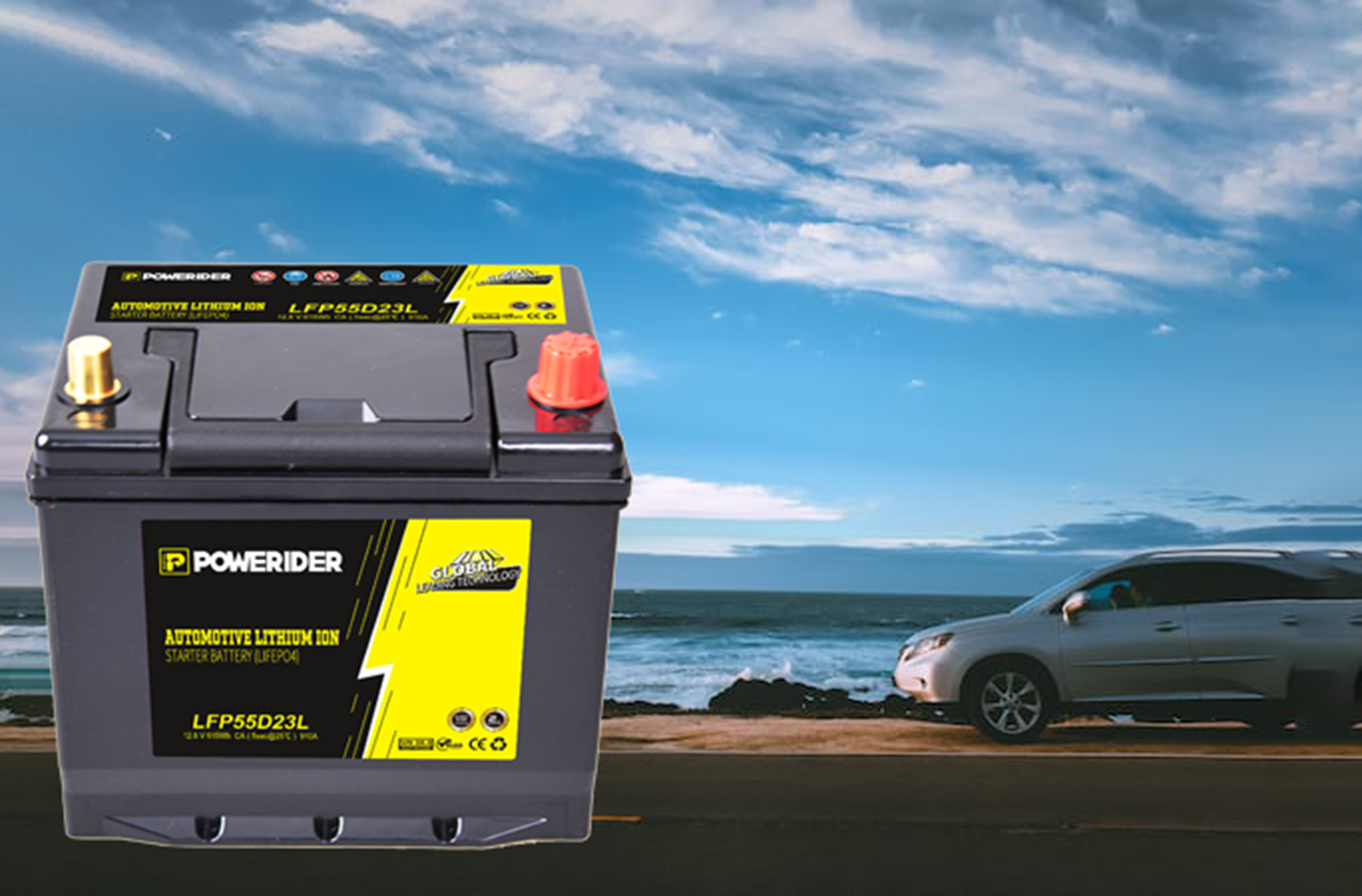 LiFePO4 lithium ion car starter battery