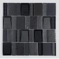 Hotel Bathroom Black Art Glass Mosaic Mixed Tiles