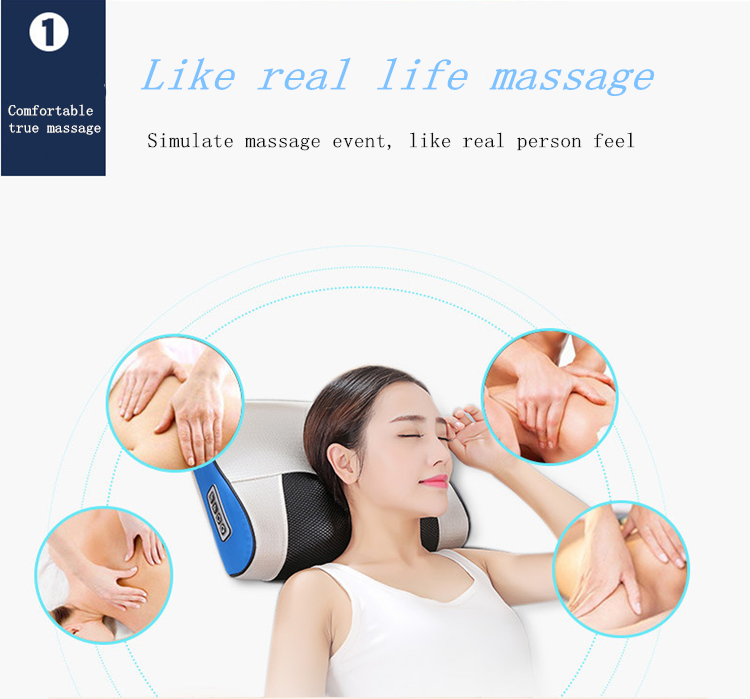 Neck Back Pain Relief Massager Pillows Shoulder with Deep Kneading Massager Heat Relaxation