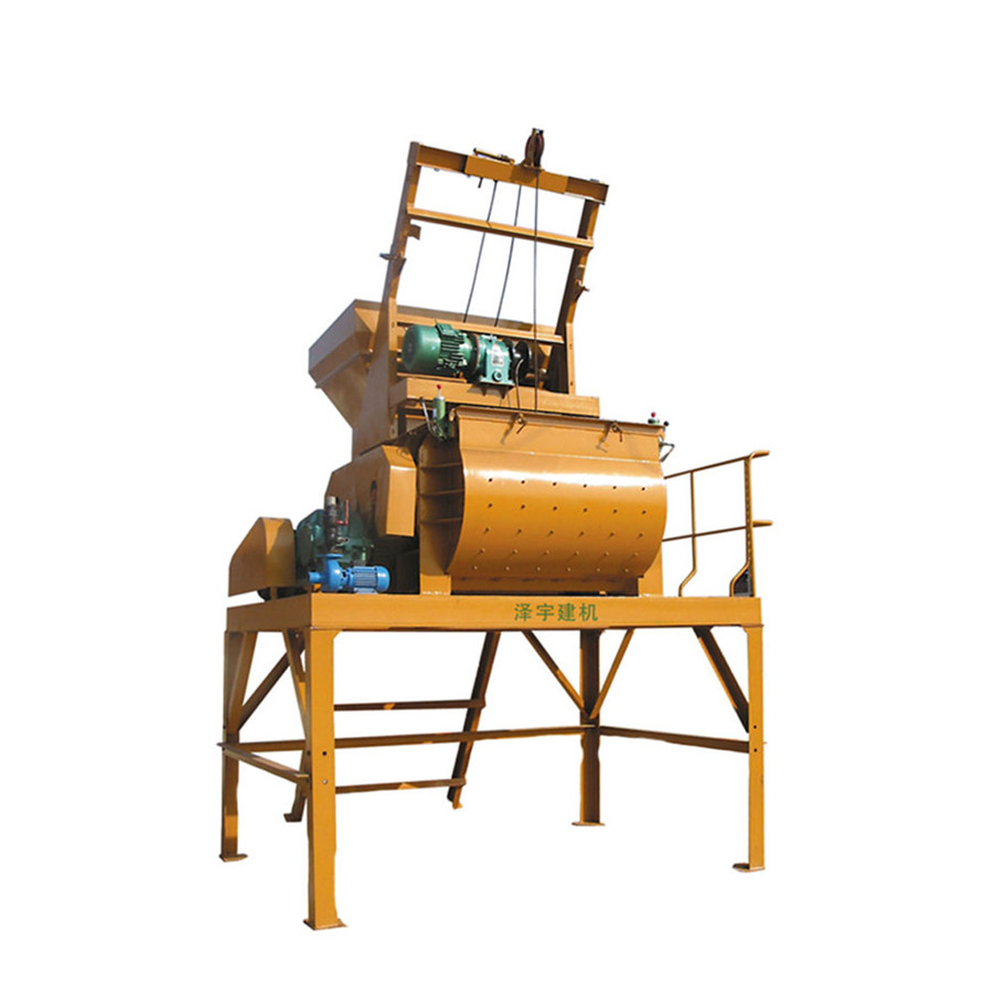 Vertical construction electric stationary concrete mixer