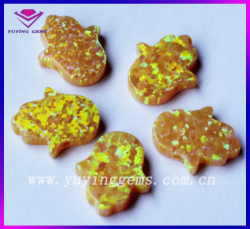 Hamsa Opal Yellow Gems Loose Cheap Created Opal Cabochons