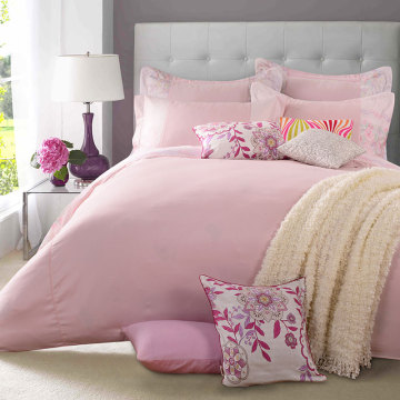 Pink 100% cotton bedding duvet cover set 4pcs