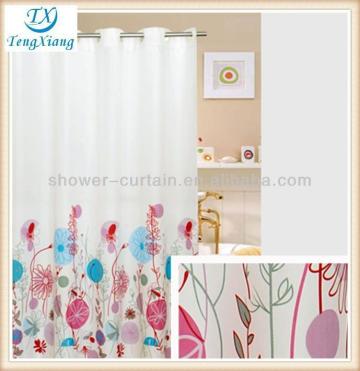 flower print hookless shower curtain rod set