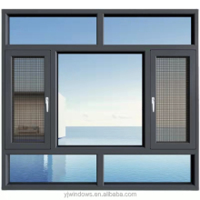 Aluminum Frame Casement Window with Mosquito Net and Security Grills
