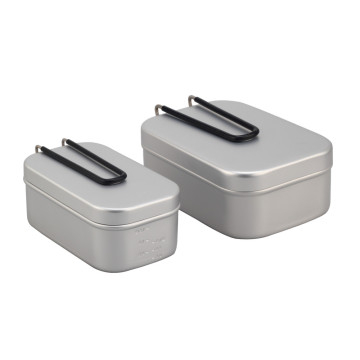 Aluminum lunch box with heat proof handle set