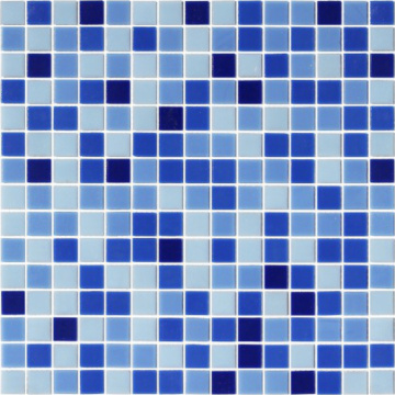 Azulejo de agricultura de mosaico de cristal azul mixta.