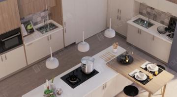 BEIGE PAINTED KITCHEN CABINET