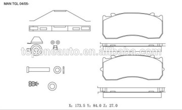 Truck Brake Pads for MAN 29116, 29148, 29183, 29115