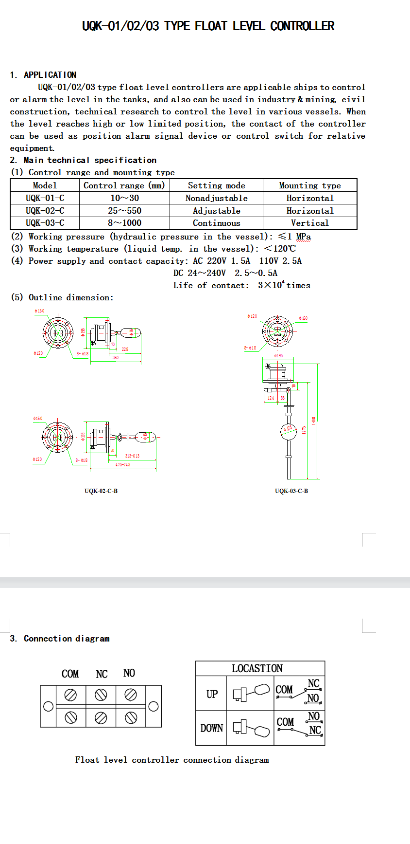 Float Type Level Measuring Controller