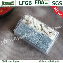 Scotch whiskey stones in PVC box + canvas bag