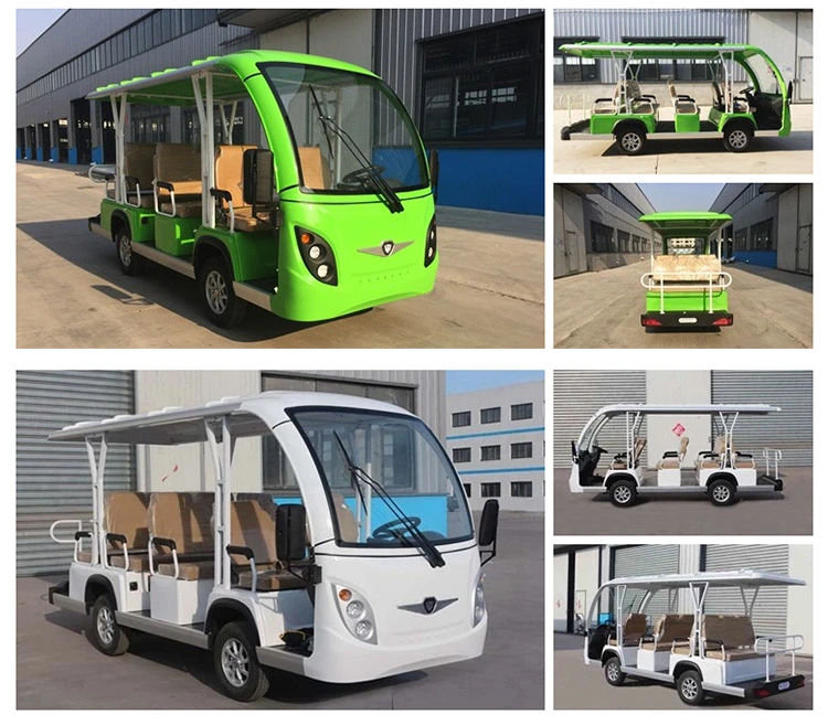 11 Seater Road Battery Powered Classic Shuttle Enclosed Electric Sightseeing Car