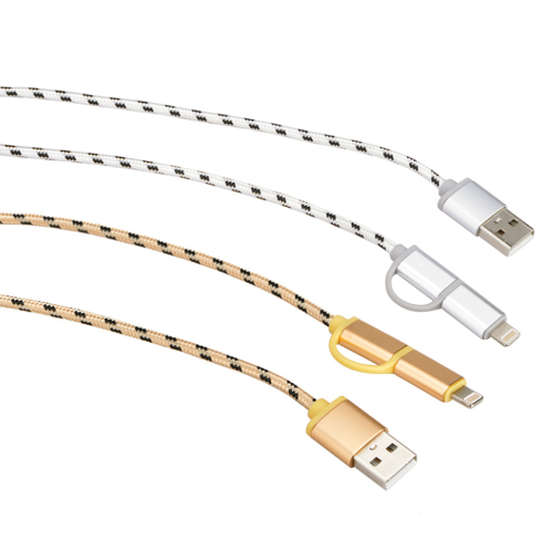 Cotton braided sleeve for charging cable