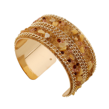 Bangle, Fashion Jewelry Lady Gold Chips Stone Bracelet Bangle, Cuff Bangle Bracelet Wholesale PT1593
