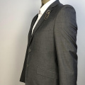 directly grey single-breasted office men wedding suits