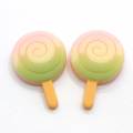 Kawaii Gradient Color Resin Popsicle Charm For Scrapbooking Decoration Crafts Hair Bow Center Earring Necklace Pendant