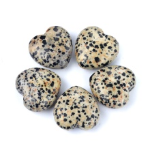 Dalmation Jasper 30MM Love Heart Gemstone for Home Decoration Handmade Craved