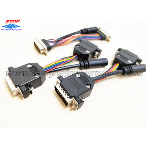 D-sub to DC cable assemblies