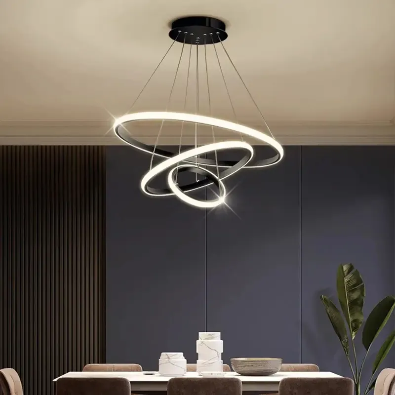 Luxury Decorative Circle Ring Pendant Light for Modern Living Room