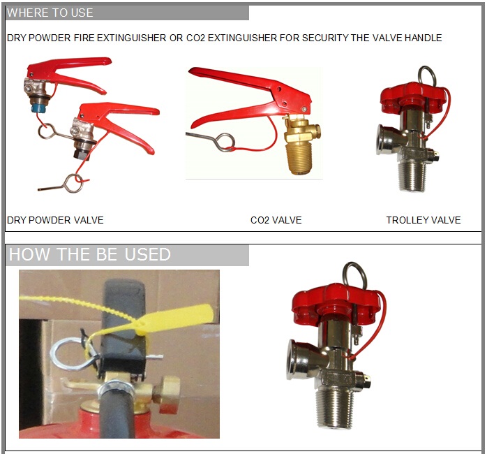 Stainless steel safety pin with hole use for extintor