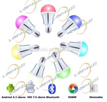 Dimmable wireless bulb smart bluetooth led bulb operated by iphone or andriod mobiles