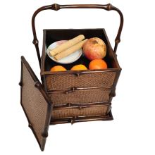 Vintage Bamboo Tea Set Box - Anti Corrosion Storage Basket