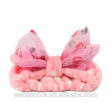 beauty cute hot sale designer head wrap organza bowknot headwrap